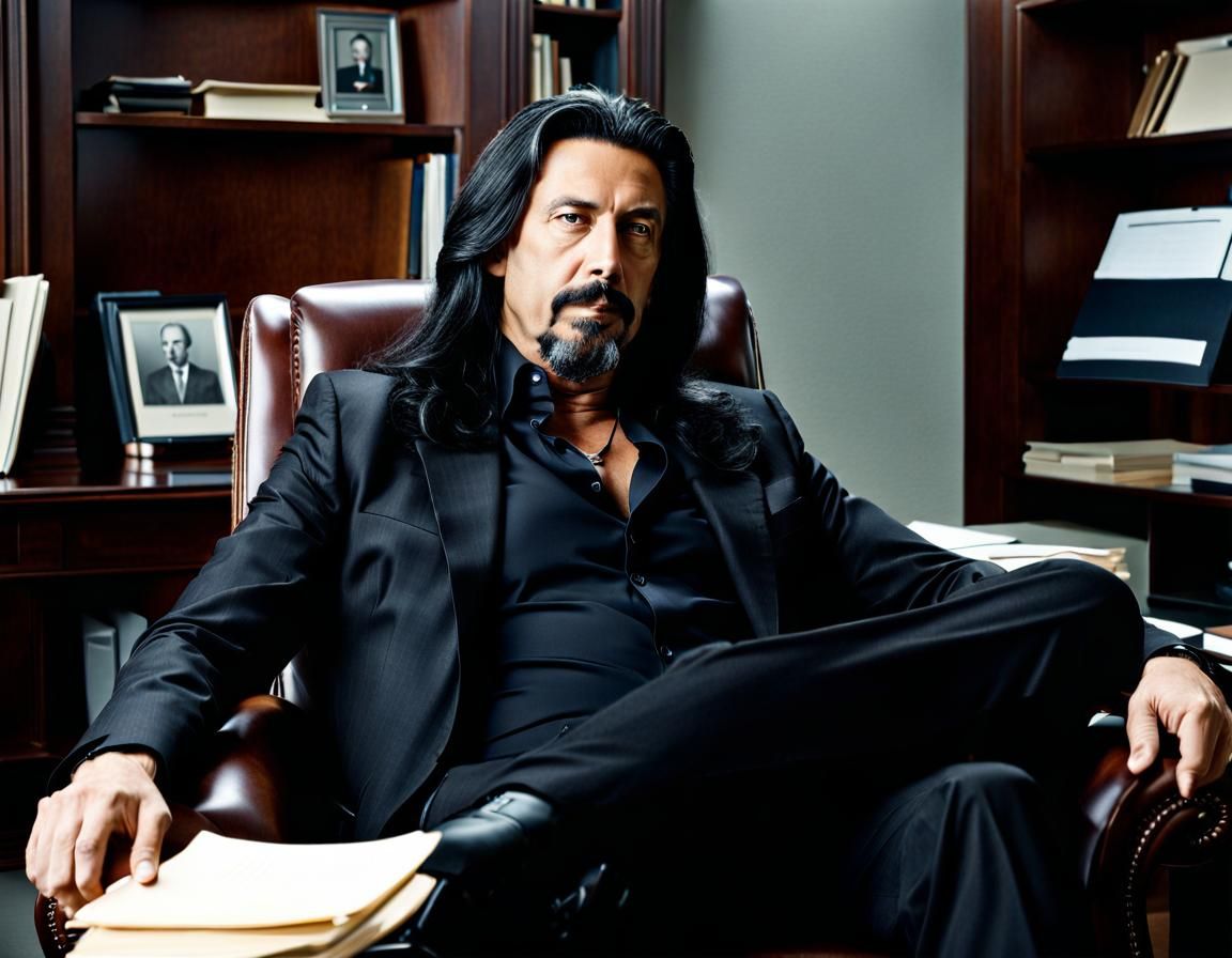 Italian Businessman Reflecting in Office