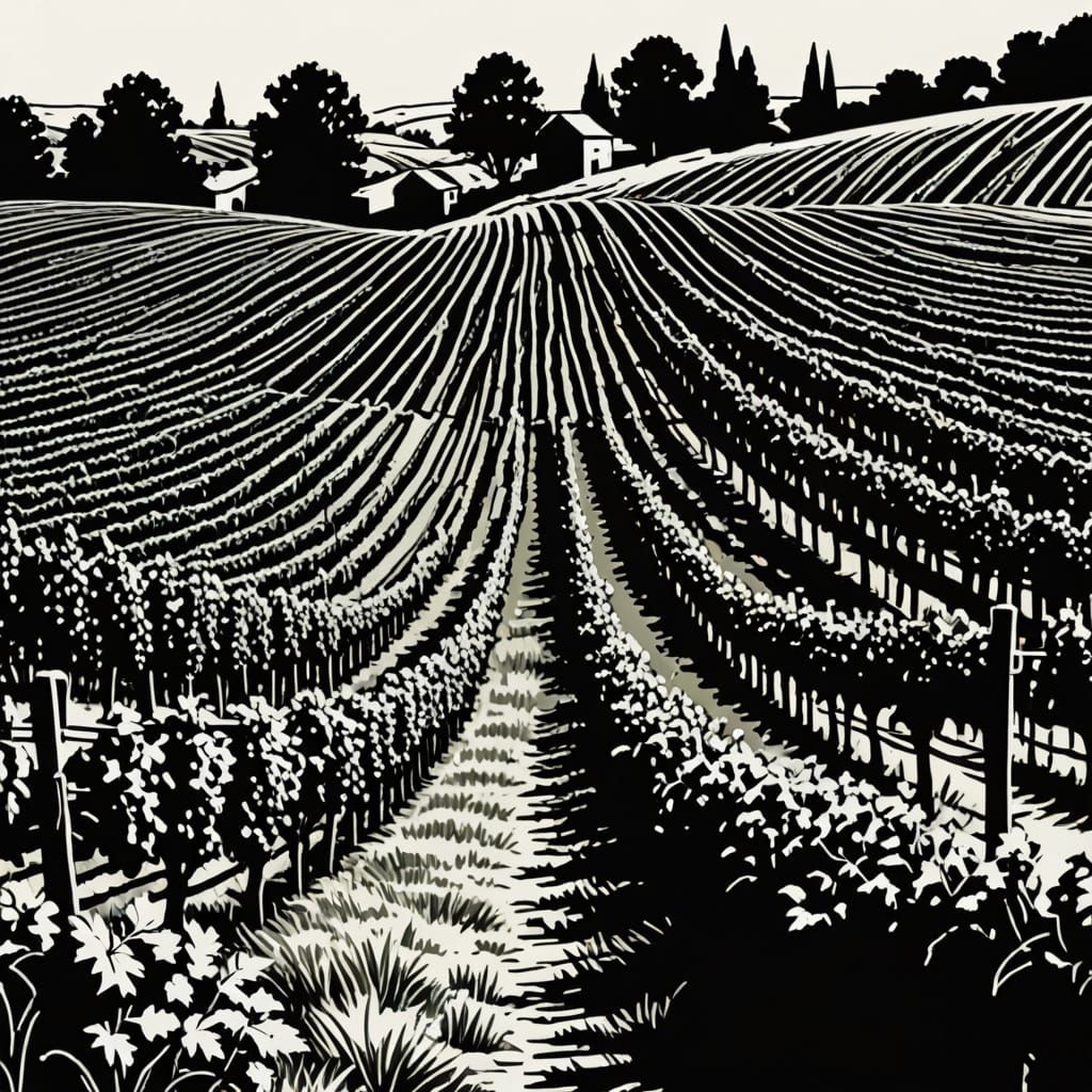 Minimal Lino cut  vinyard