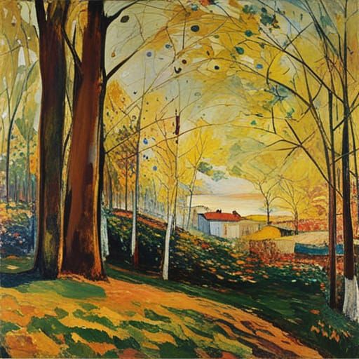 Expressionistic Landscape with Fractal Colors