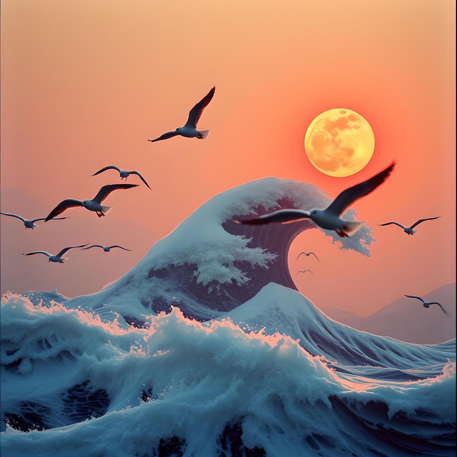 Great Wave off Kanagawa: Cinematic Sea and Sky