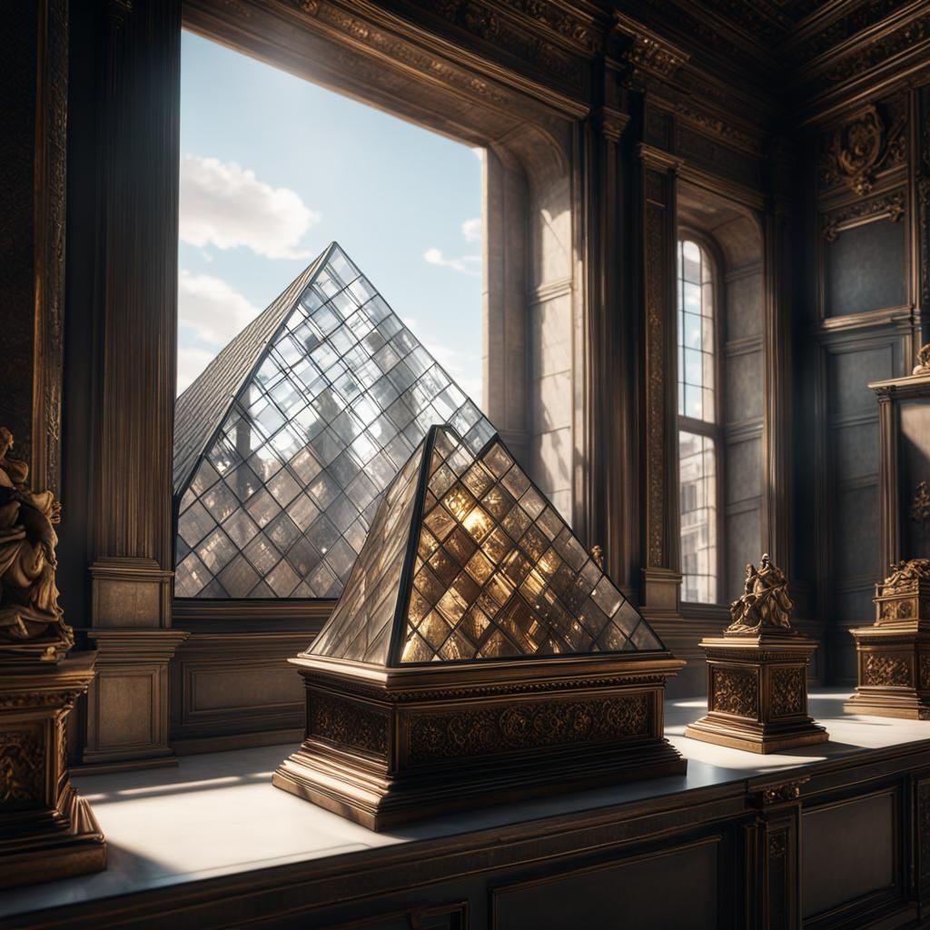 Miniature Louvre Museum: 3D Cinematic Render