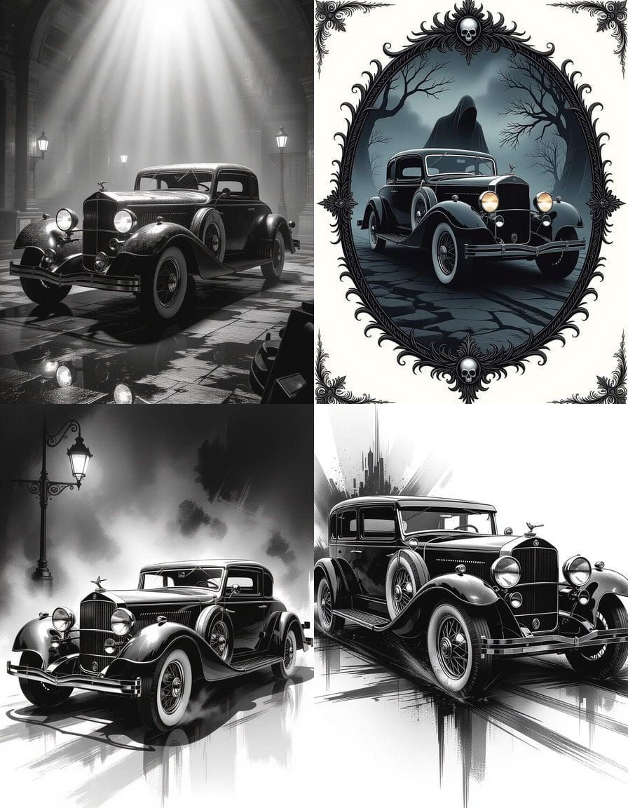 Mysterious Vintage Car: 3D Game Cinematic Sketch