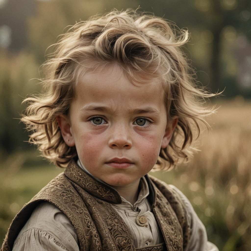 Dutch Boy Portrait in 19th Century Realism Style