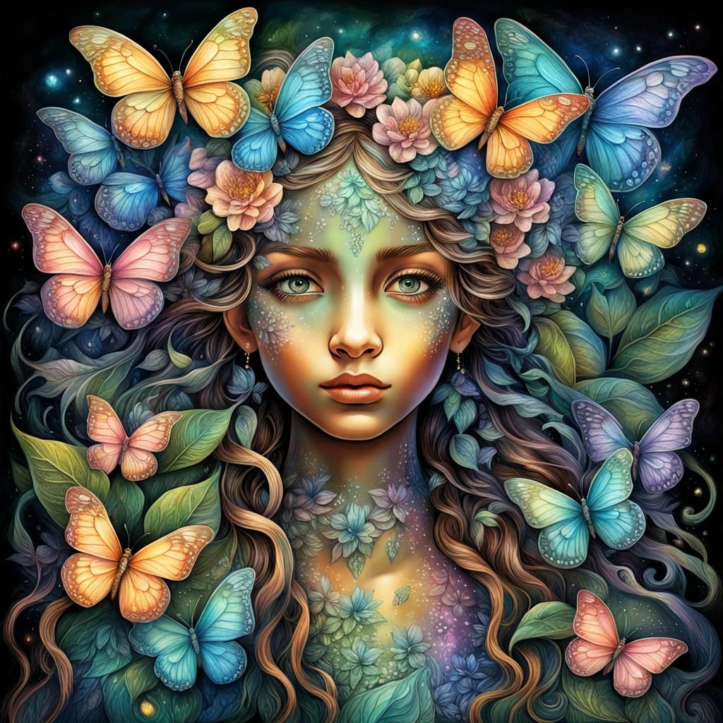 Fantasy Art Digital Painting in Josephine Wall Style