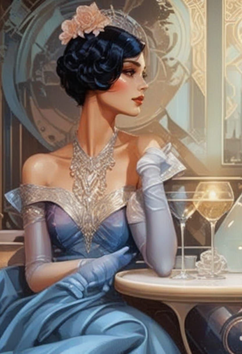 Retro-Futuristic Bar Scene in Neon Lights