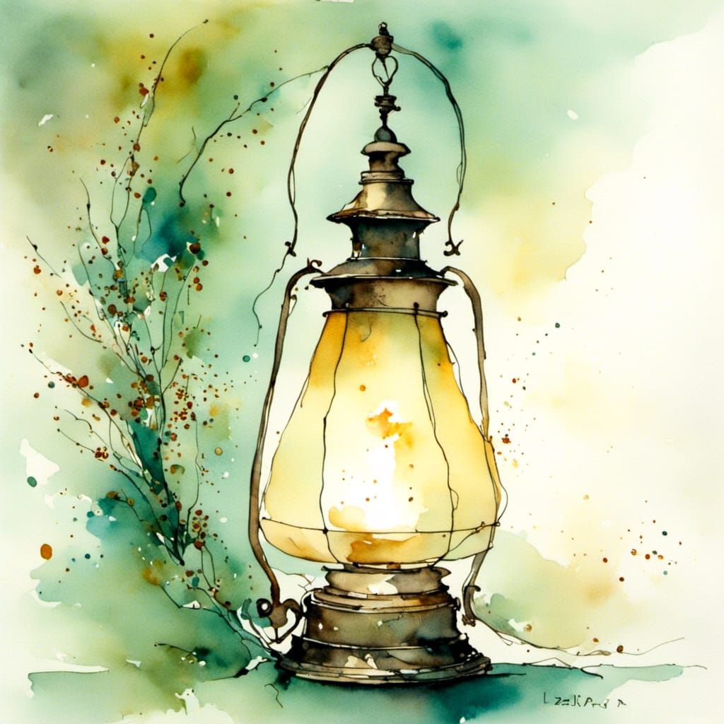 Simple Lamp Illustration Using LoRA Model