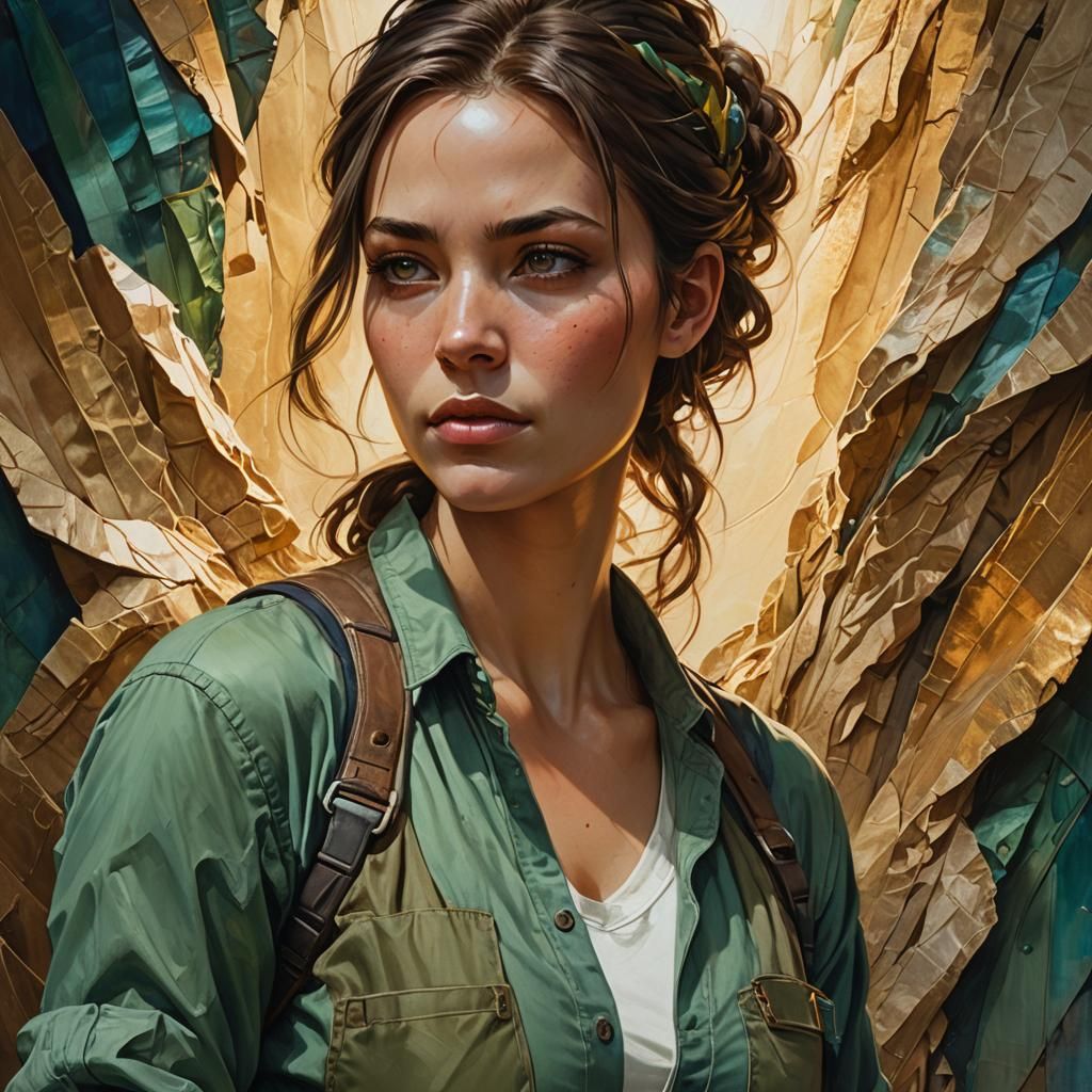 Pregnant Woman Portrait in Vibrant Fantasy Art Style