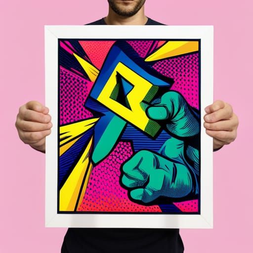 Superhero Comic Book Cover in Pop Art Style
