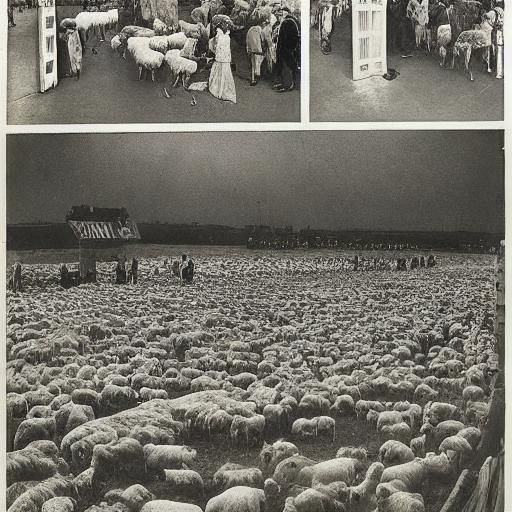 Cheerful Merchants Reject Sheep: Wacky Historical Photo