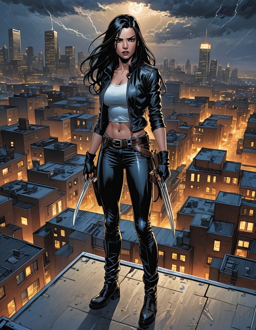 X-23 Stormy Night Rooftop Cover Art