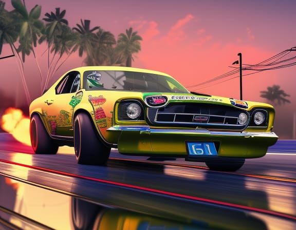 Brazilian Drag Race at Night, Cinematic Digital Art