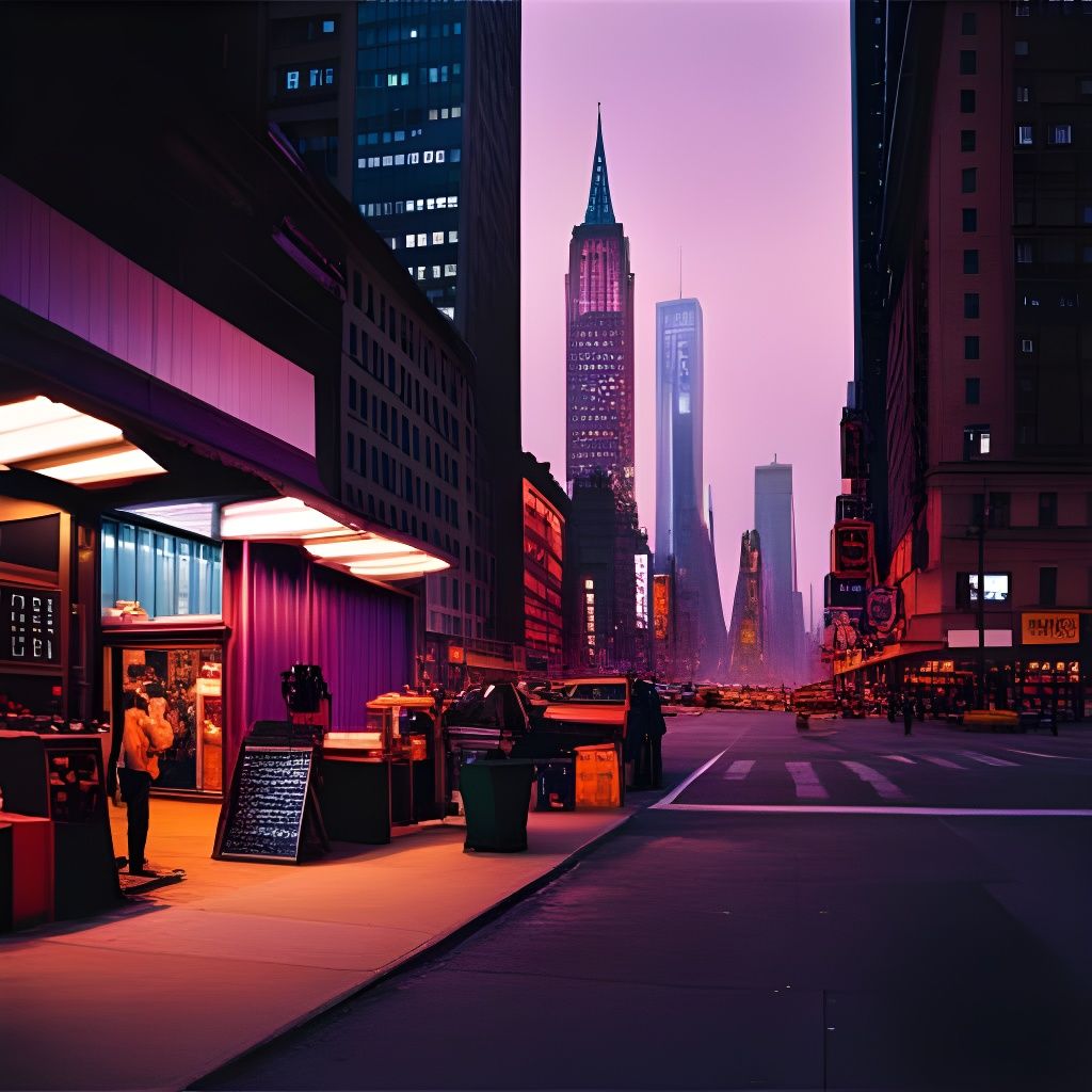 New York Summer Night in Street Photography Style