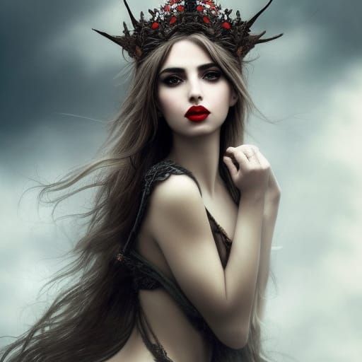 Sinister Witch Portrait in Fantasy Art Style