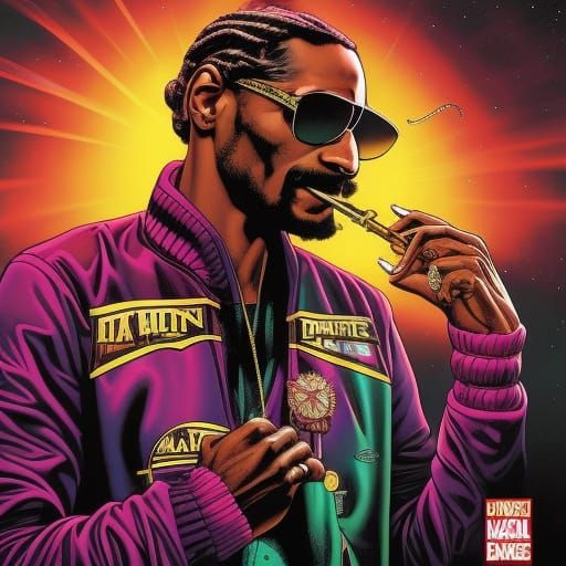 Snoop Dog Smoke Rings in Comic Book Art