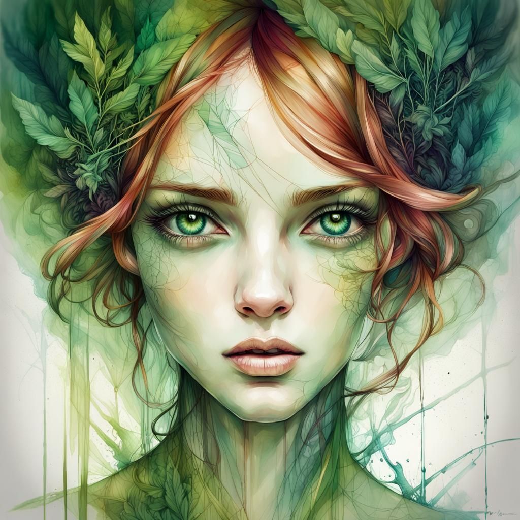 Vibrant Digital Art of Verdant Eyes