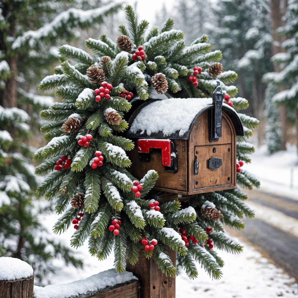 Winter Wonderland Rural Mailbox