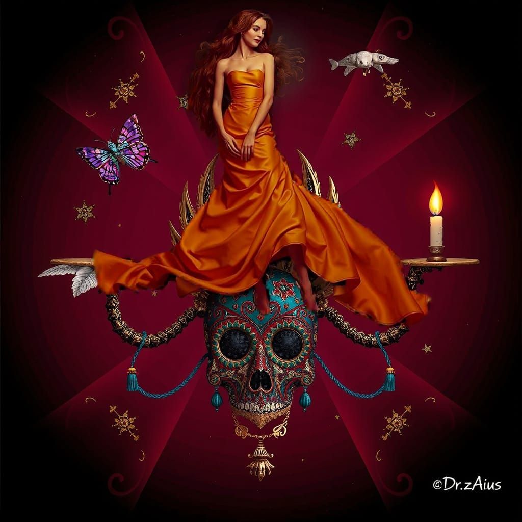 Hyperrealistic Wonderland with Art Deco Geometric Design