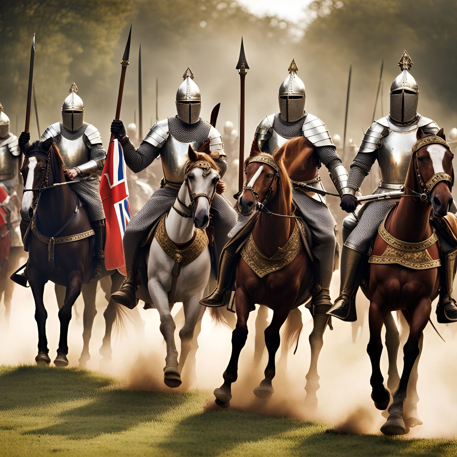 British Knights of the Roundtable going into Battle, by Lord Elboron