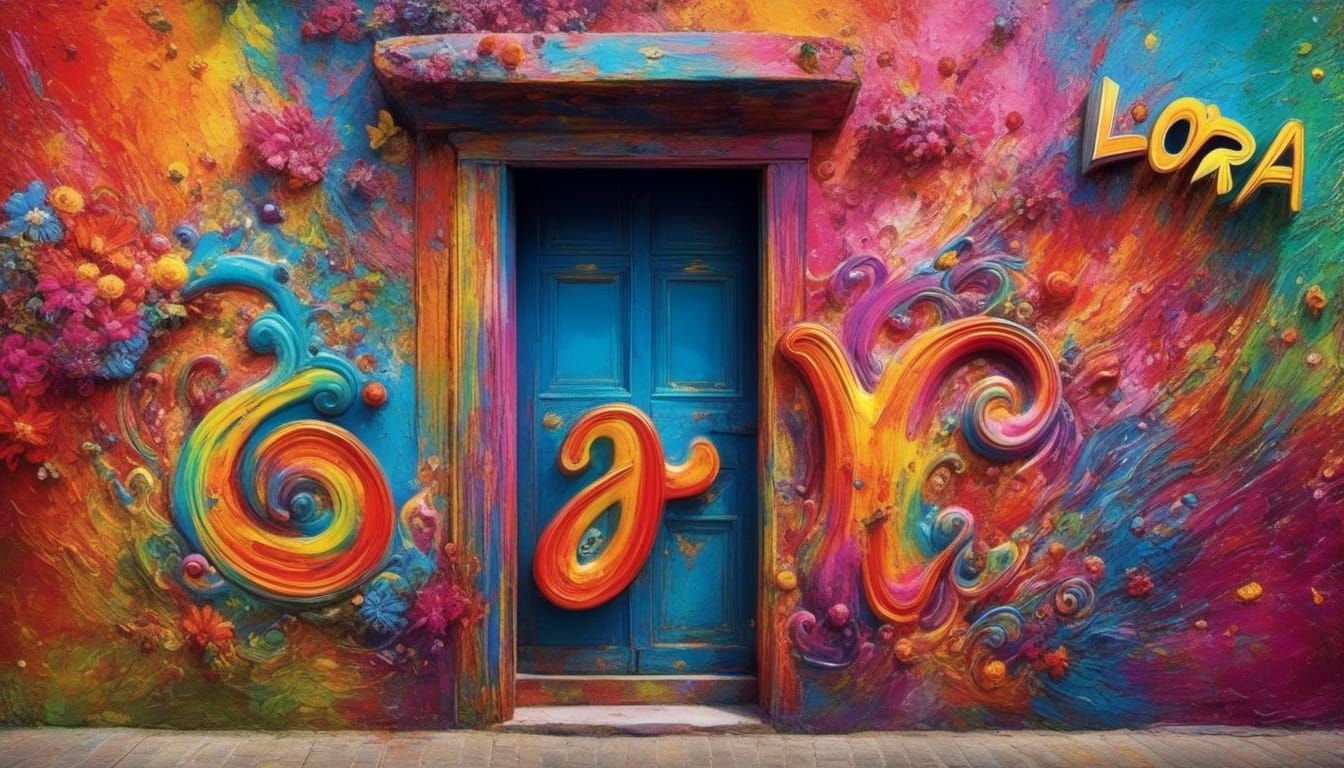 Colorful Artist Waving Goodbye, Detailed Glossy Art