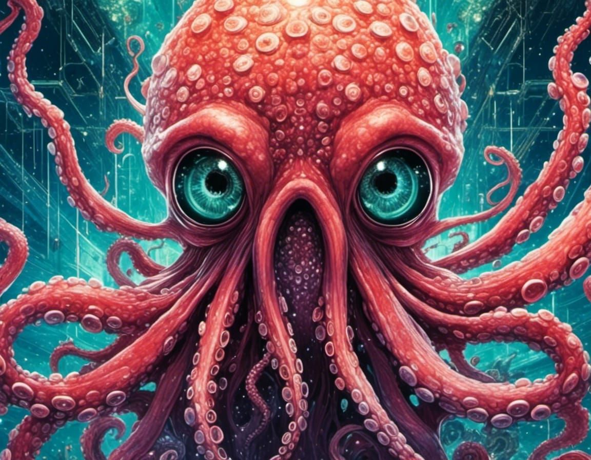 1970s Movie Poster: Octopus Horror Diagram