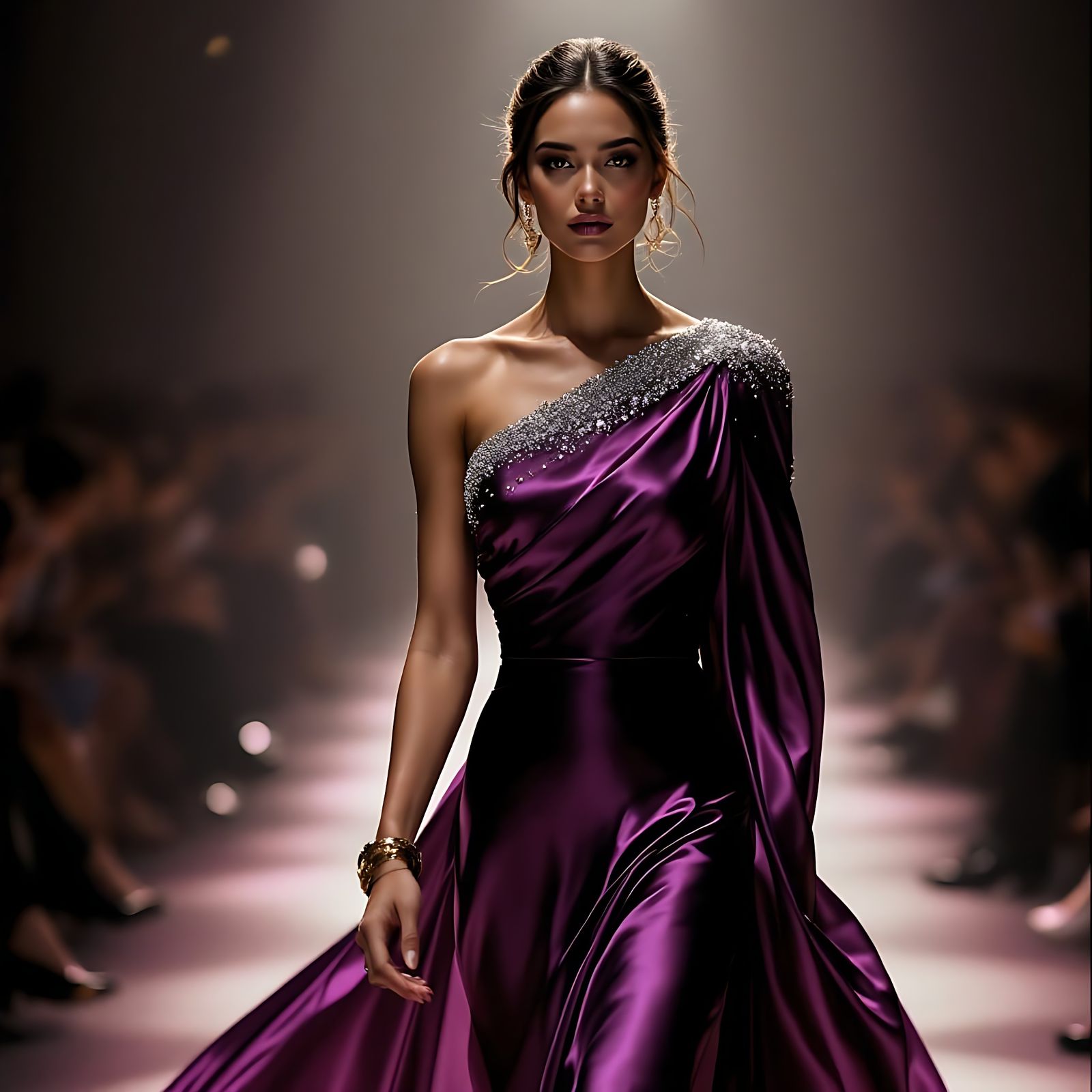 Stunning Executive Couture Dress in Deep Amethyst and Iris V...