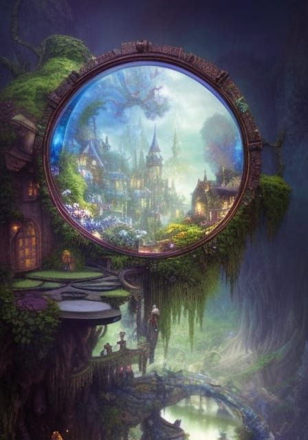 Fairytale Village on Glass Bridges in Borderland Fantasy