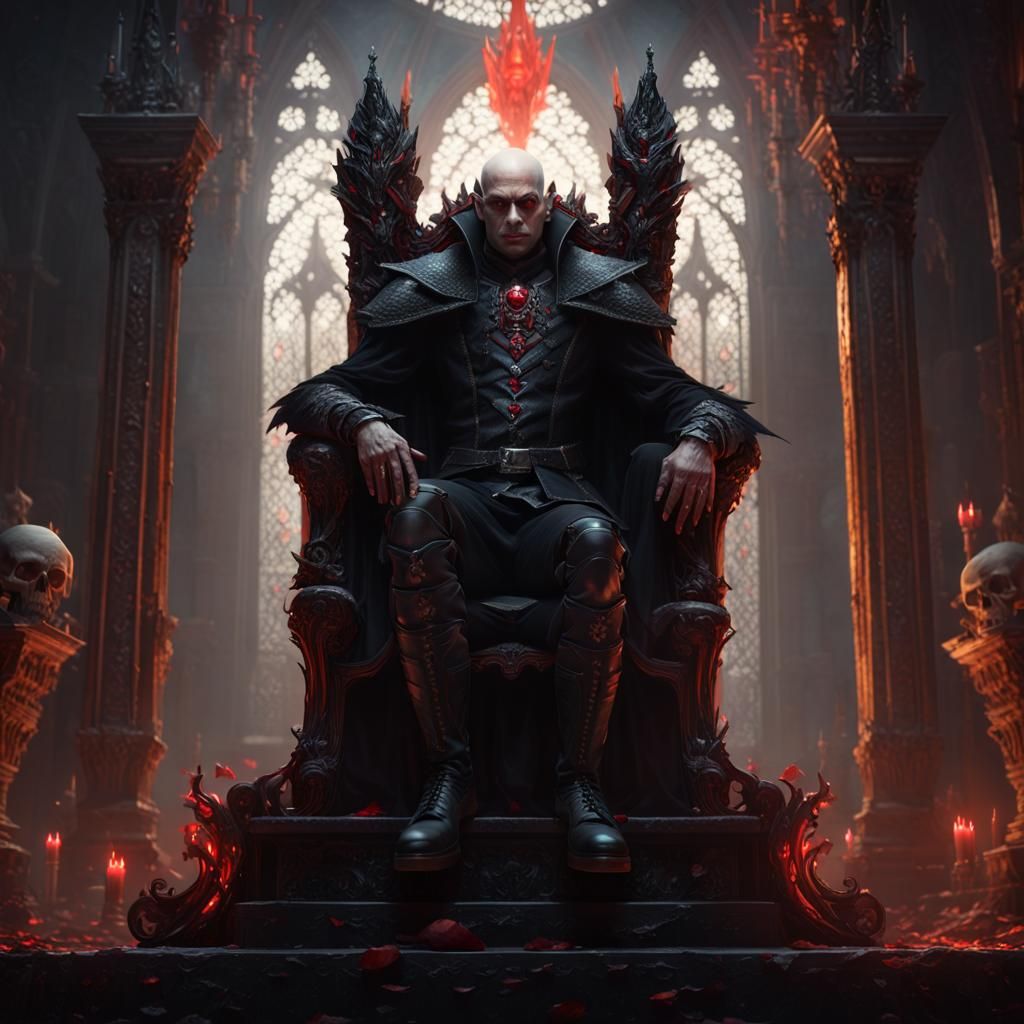 Vampire on Throne: Dark Fantasy Concept Art