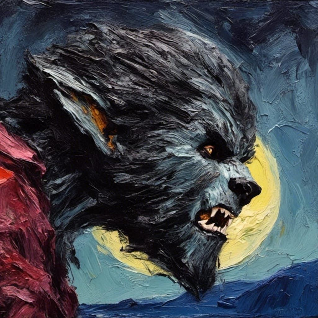 Howling Figure at Cliff Edge: Expressionist Impasto Painting