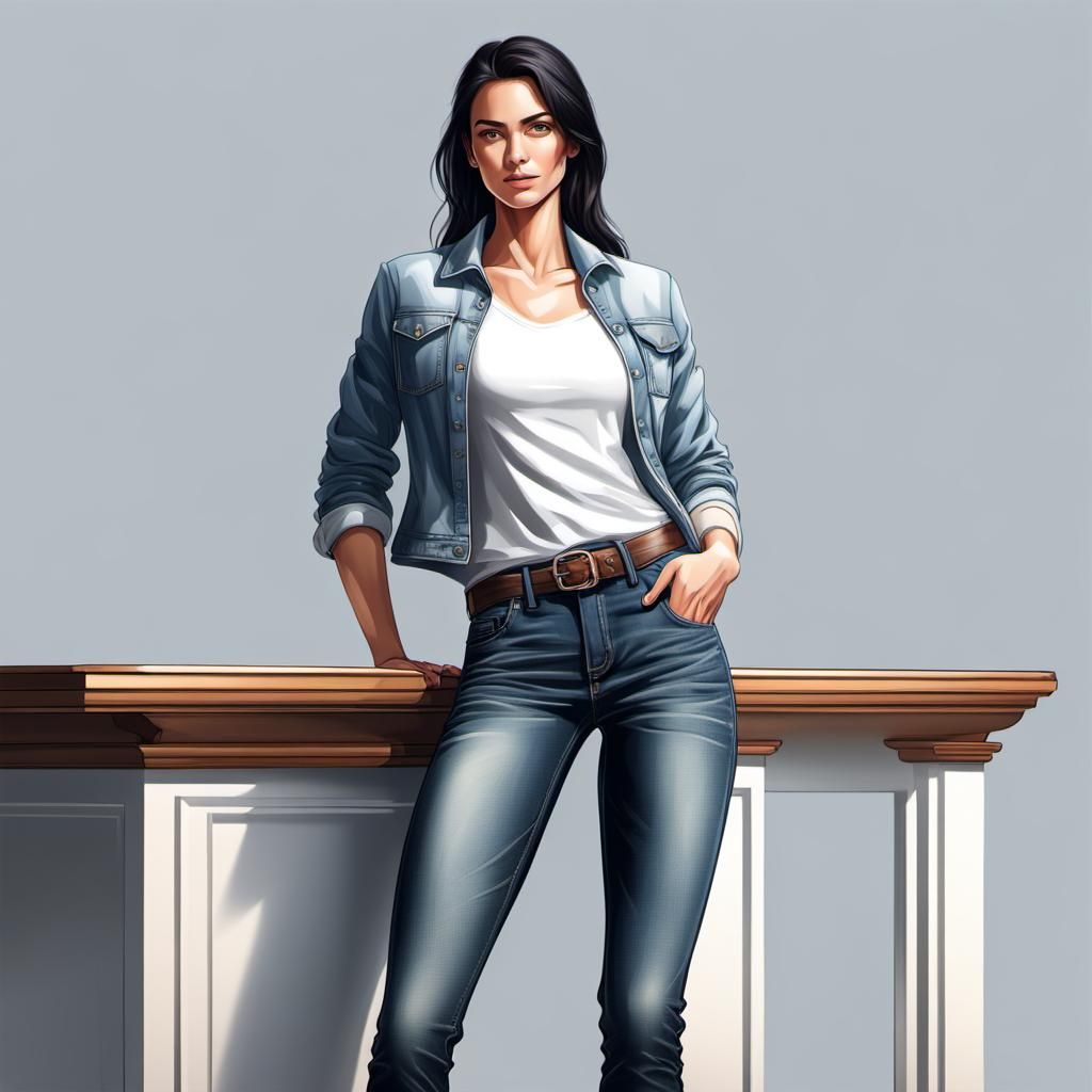 Detailed 8k Portrait of a Strong Brunette