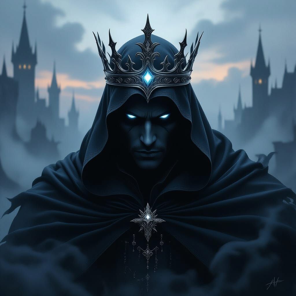 Shadow King in Gothic Realm, Ethereal Crown Glow
