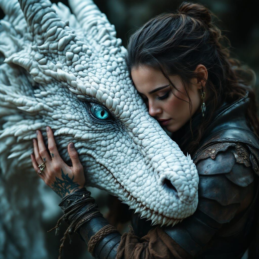 Dragonrider Woman in Cinematic Film Style