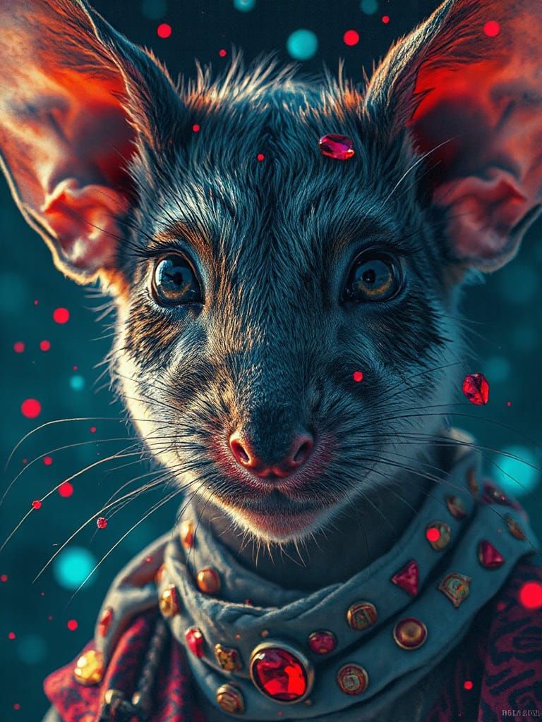 Detailed Portrait of a Shy Mouse in Sci-Fi Style