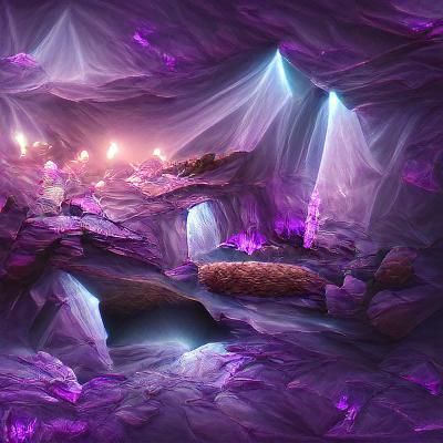 Ethereal Purple Crystal Cave Concept Art