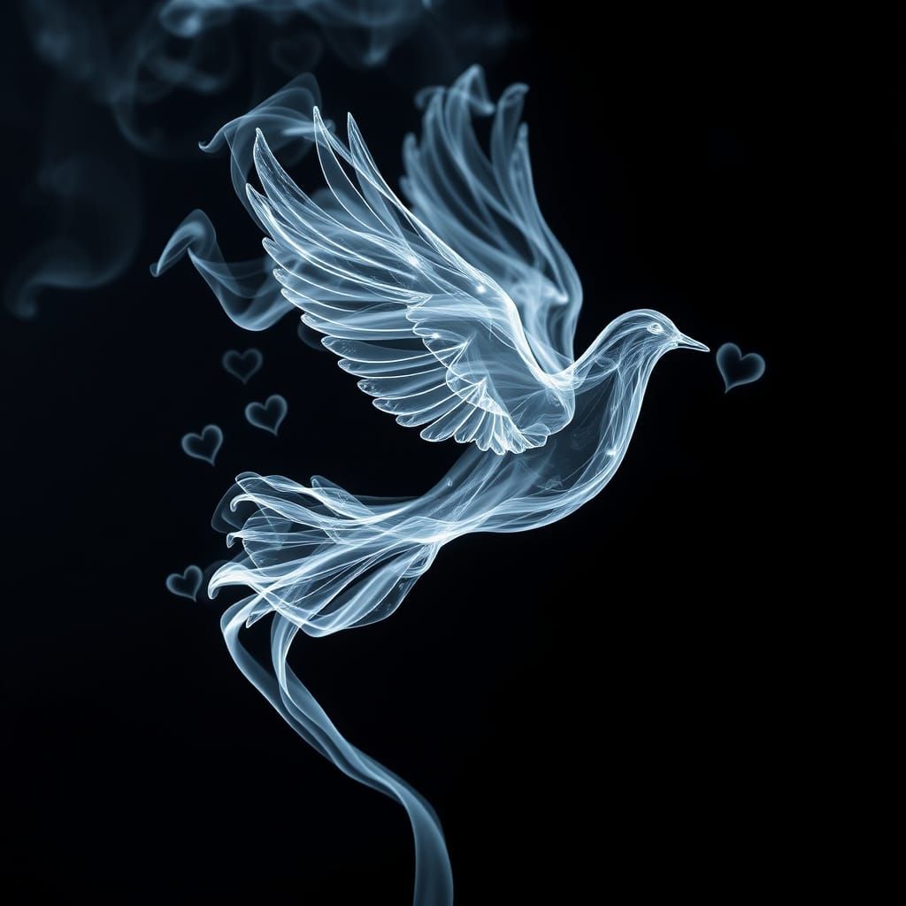 Ethereal Smoke Dove in Dark Abstraction