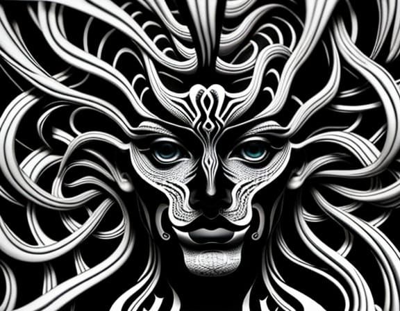 Surreal Optical Illusion Face in Dreamscape Style