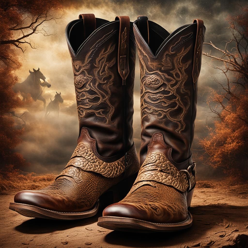 Western Cowboy Boot with Rattlesnake