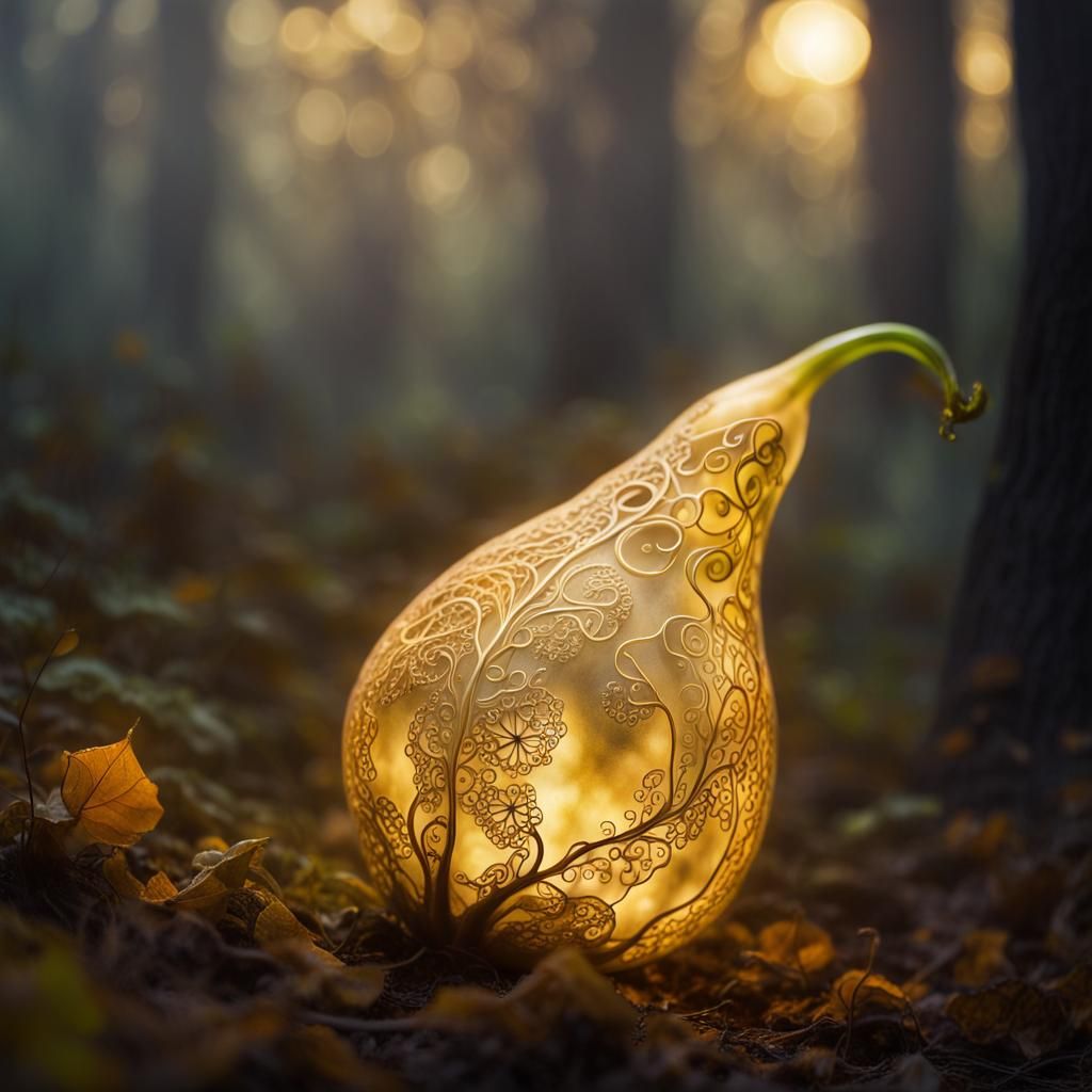 Glowing Bottle Gourd in Enchanted Forest