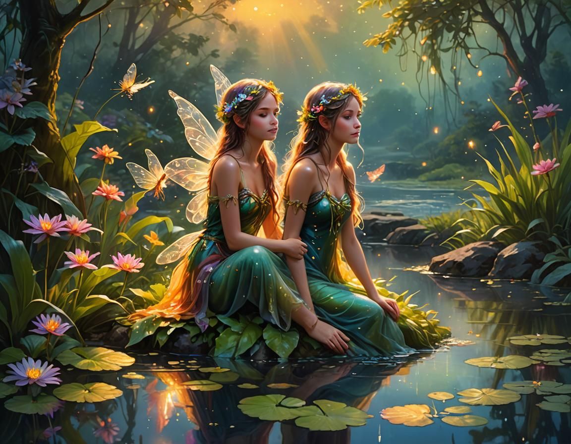 Twins, Never Far Apart, Contemplating The Day Ahead.