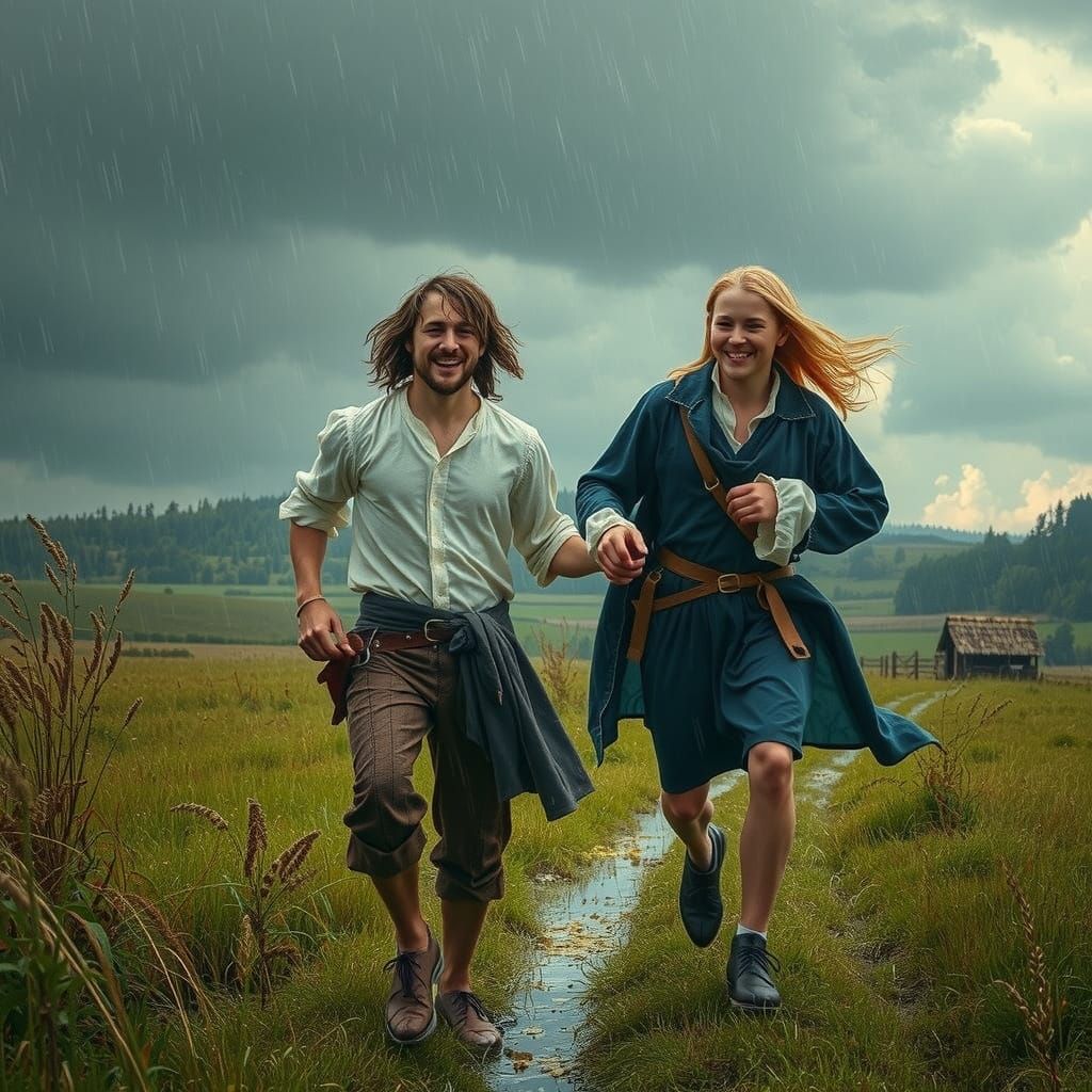 16th Century English Summer Storm Landscape Painting