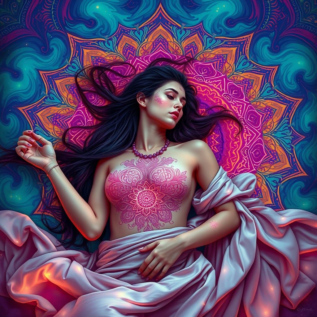 Dreamlike Goddess Radiates Cosmic Energy