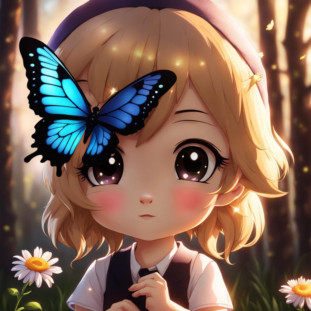 Chibi Fawn's Stardust Morning with Butterfly