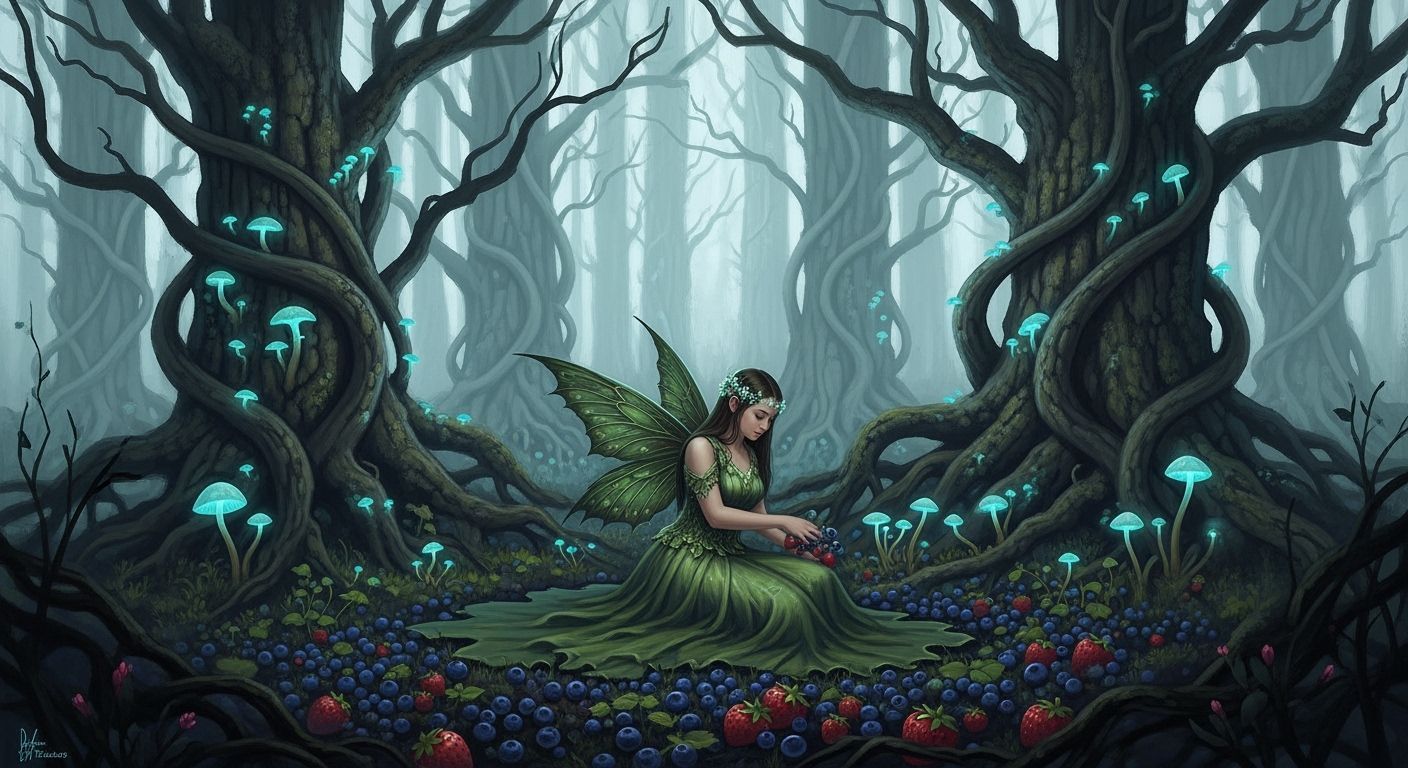 Fairy in Ethereal Forest: A Dark Fantasy Digital Painting