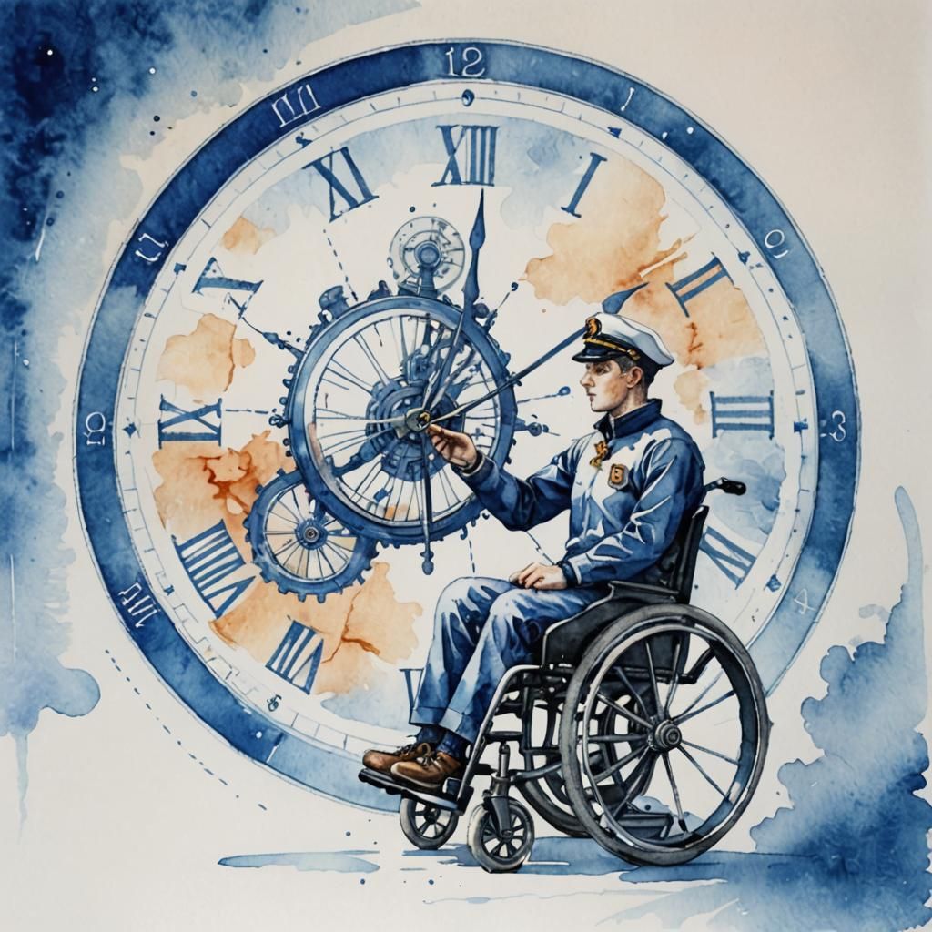 Translucent Sailor Drawn into Portal: Watercolor Illustratio...