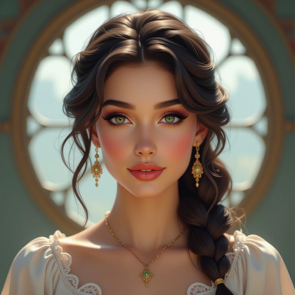 Detailed Portrait with Dynamic Lighting in Fantasy Realism