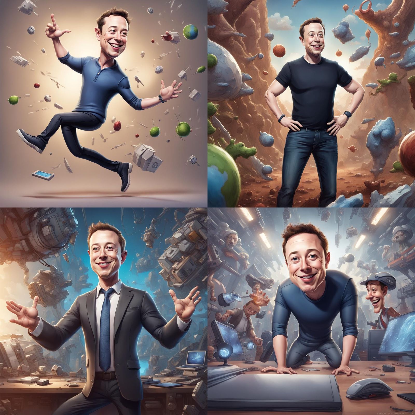 Elon Musk as Zuckerberg: Playful Caricature