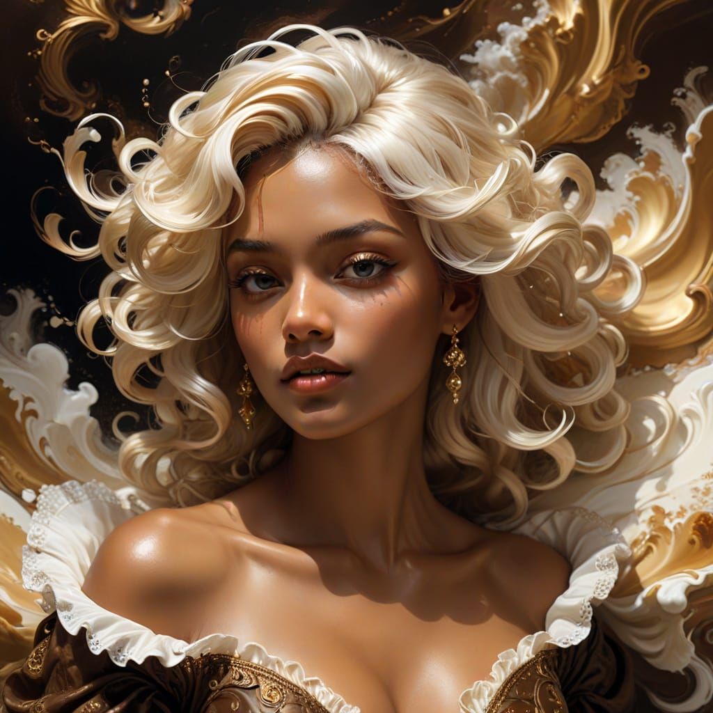 Luxurious Lady in Creamy Golden Light