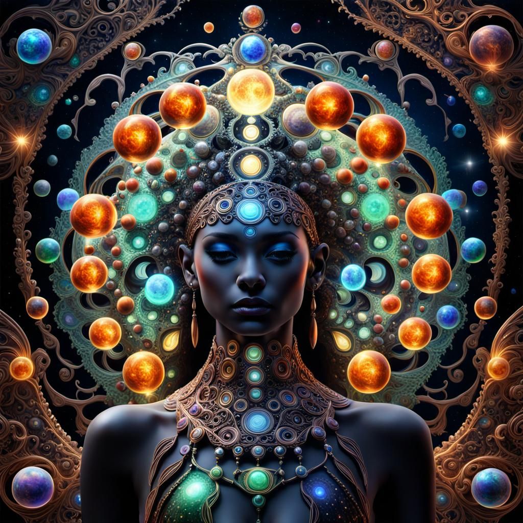 Stunning Model with Chakras and Fractal Detailing