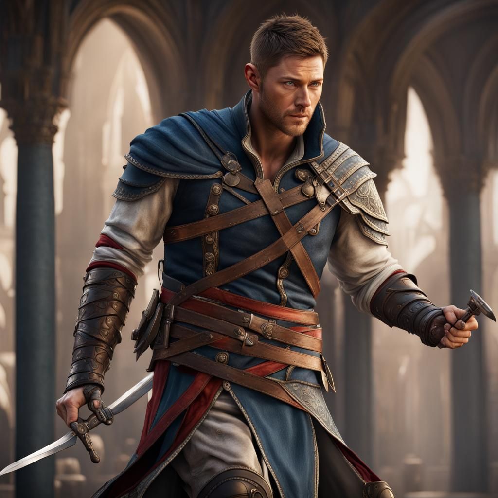 Jensen Ackles as Assassin Creed Warrior: Detailed Digital Ar...