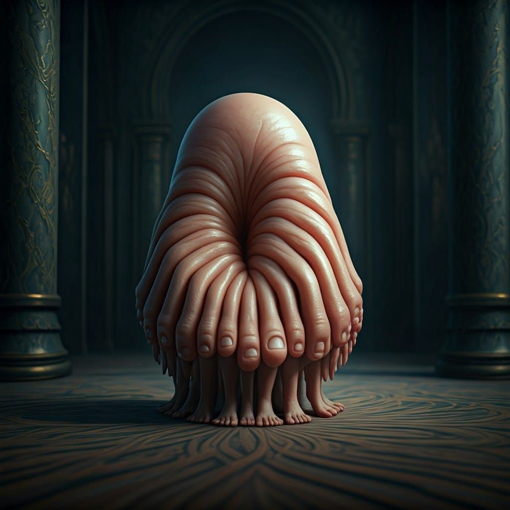 Surreal Toe Composed of Feet, Dreamlike Anatomy