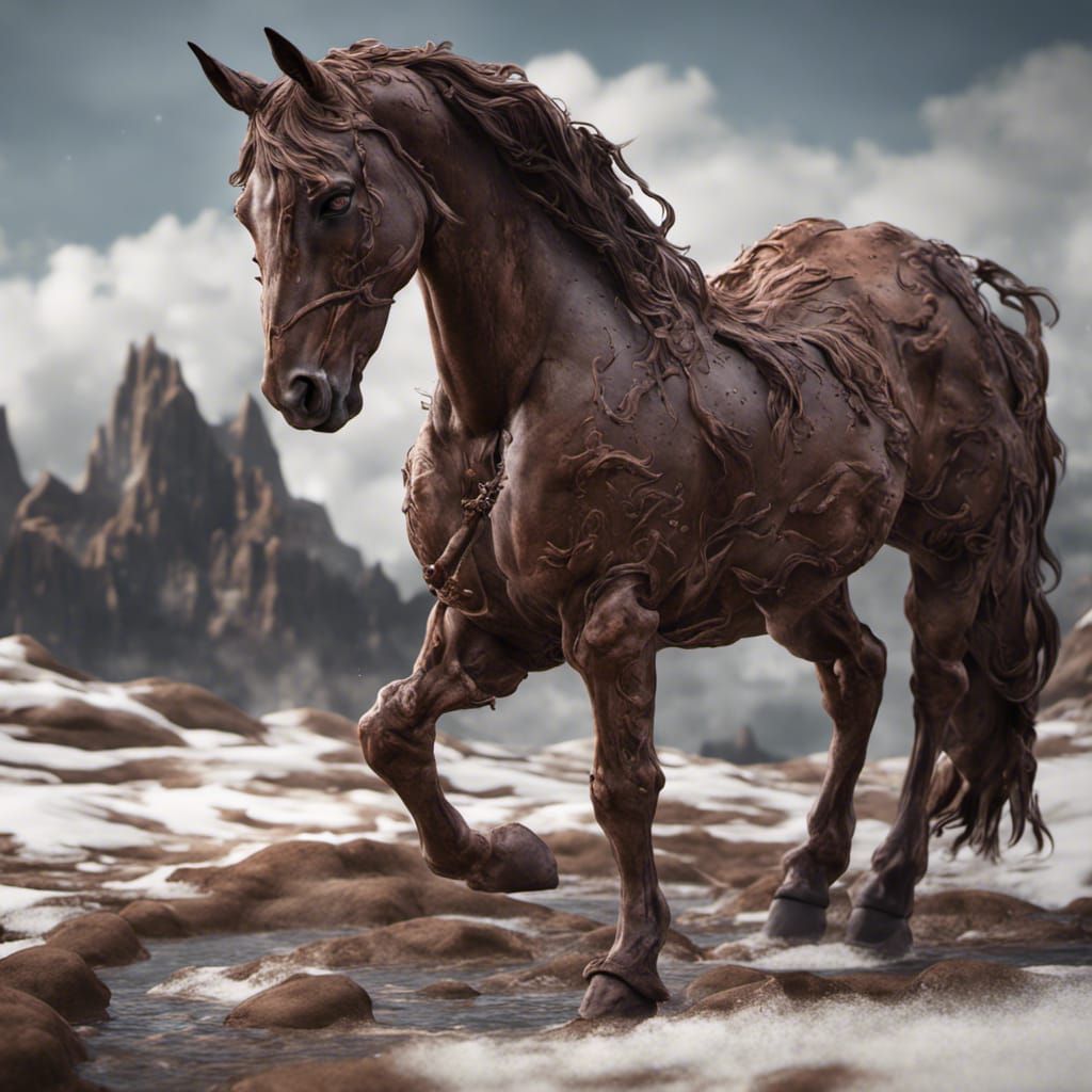 horse made out of chocolate